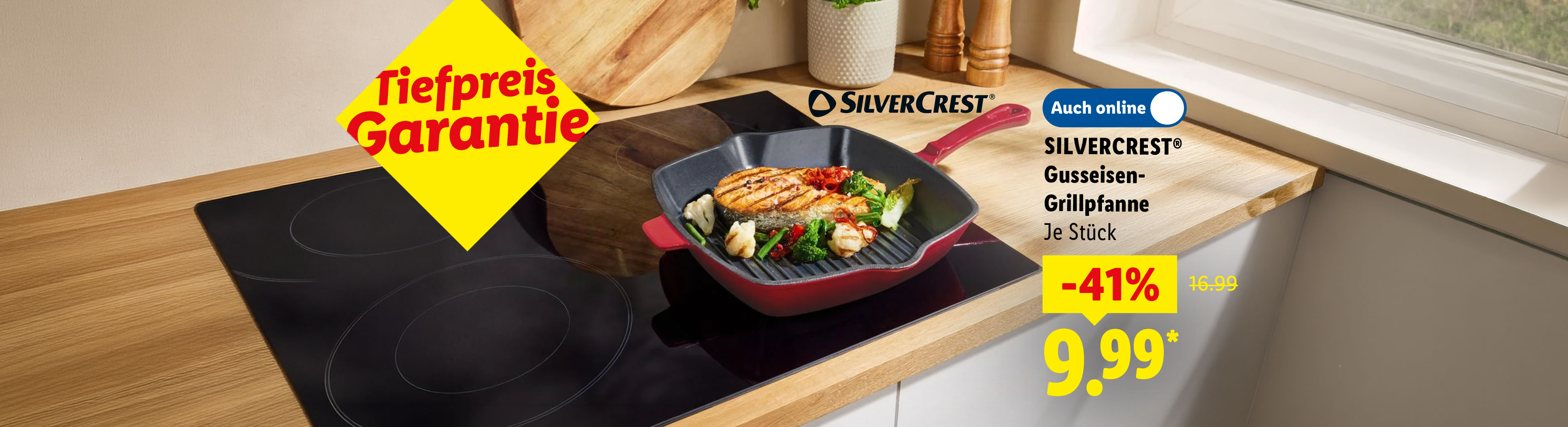 Tiefpreis Garantie: Silvercrest® Gusseisen-Grillpfanne, je Stück -33% günstiger auch online für 9.99€* Sofort kaufen.