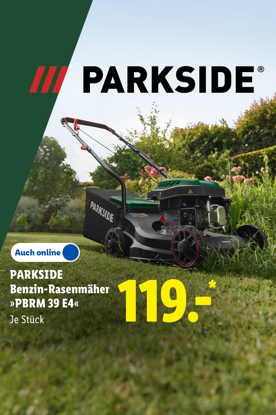 PARKSIDE Benzin-Rasenmäher »PBRM 39 E4«, Auch online, Je Stück für 119.00 €*.