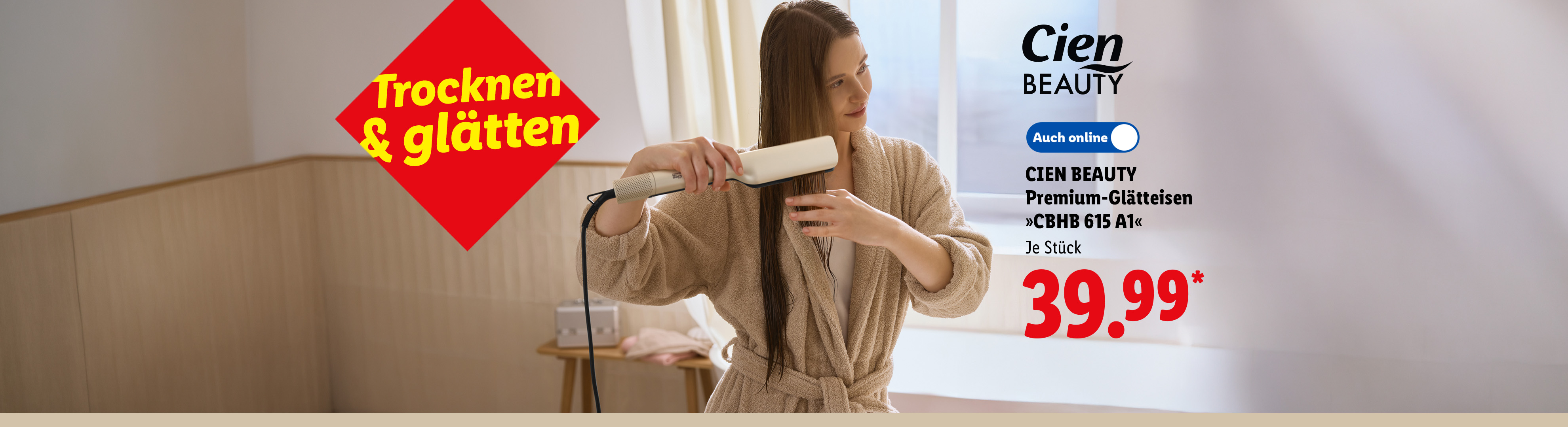 Trocknen & glätten: CIEN BEAUTY Premium-Glätteisen »CBHB 615 A1«, je Stück, Auch online für 39.99 €*.