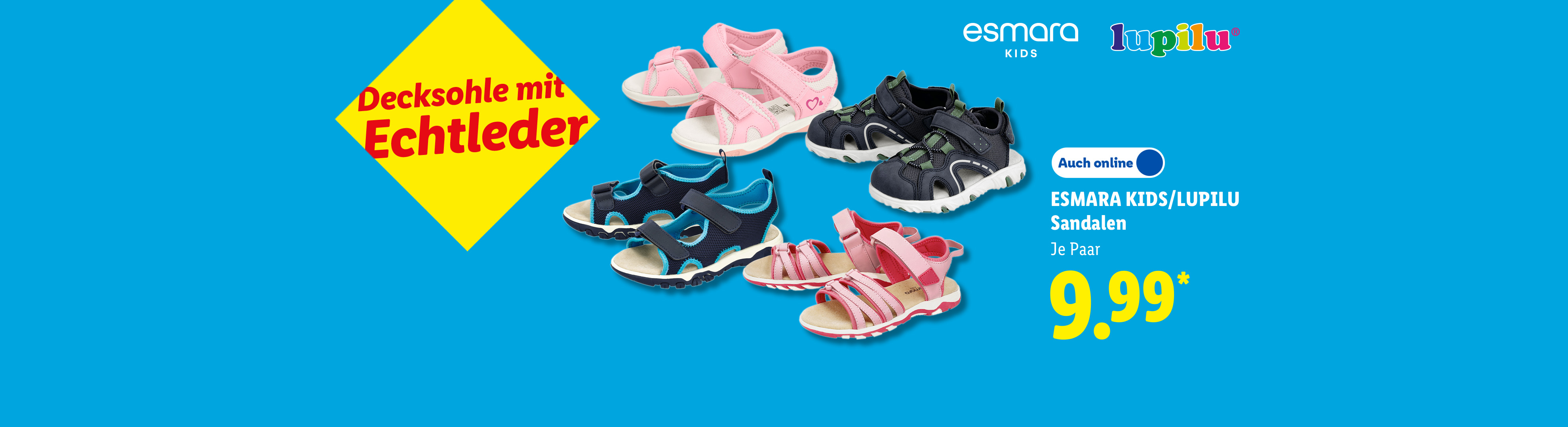 Decksohle mit Echtleder: ESMARA KIDS/ LUPILU Sandalen, verschiedene Modelle, je Paar, Auch online für 9.99 €*.