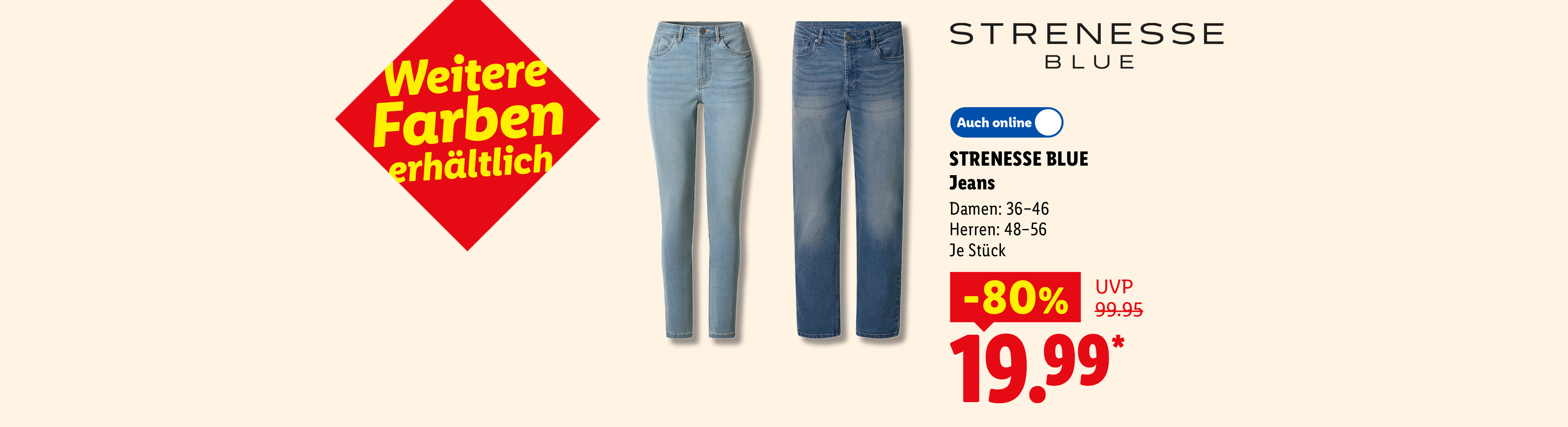 Weitere Farben erhältlich: STRENESSE BLUE Jeans, Damen: 36-46, Herren: 48-56, je Stück 80% günstiger, Auch online für 19.99 €*.
