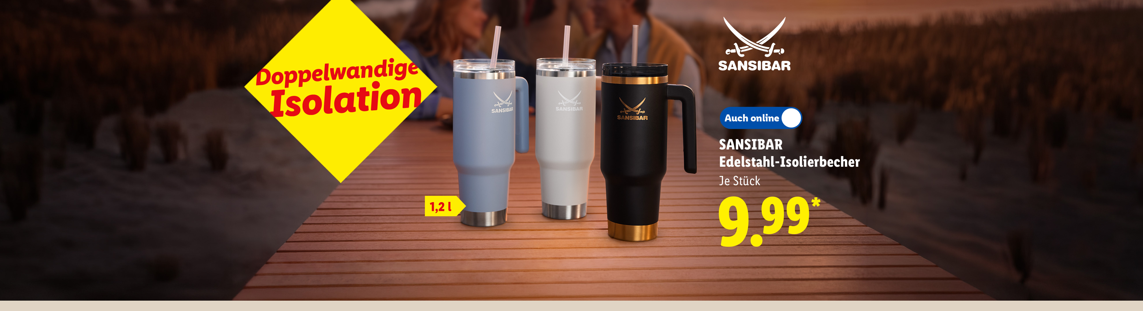 Doppelwandige Isolation: SANSIBAR Edelstahl-Isolierbecher, 1,2 l, je Stück Auch online für 9.99 €*.