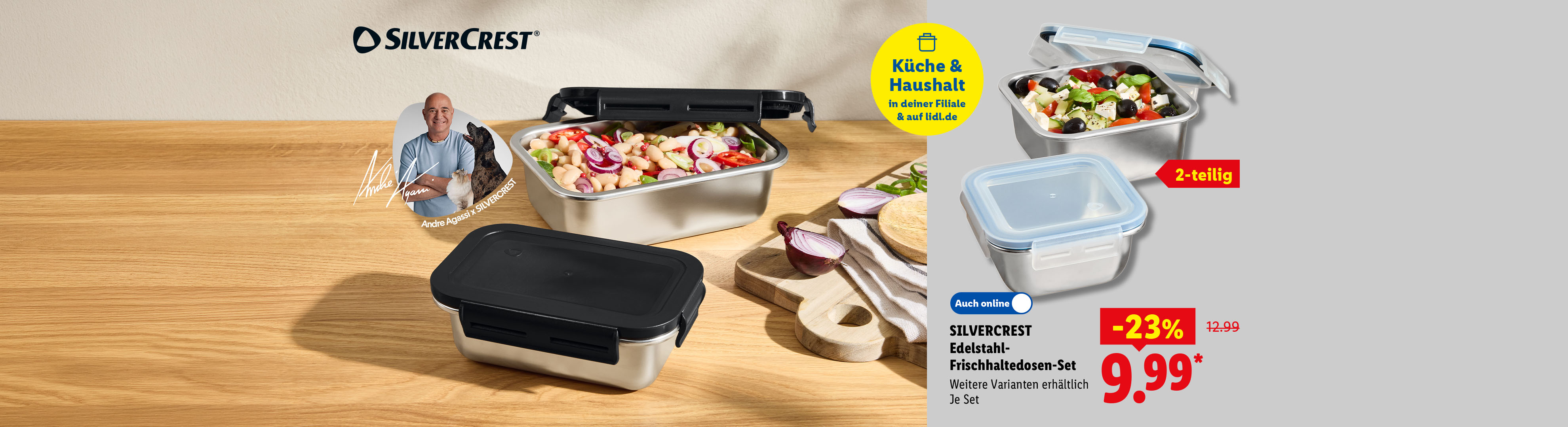 Küche & Haushalt: SILVERCREST Edelstahl-Frischhaltedosen-Set, 2-teilig, weitere Varianten erhältlich, je Set -23% günstiger, auch online für 9.99 €*.