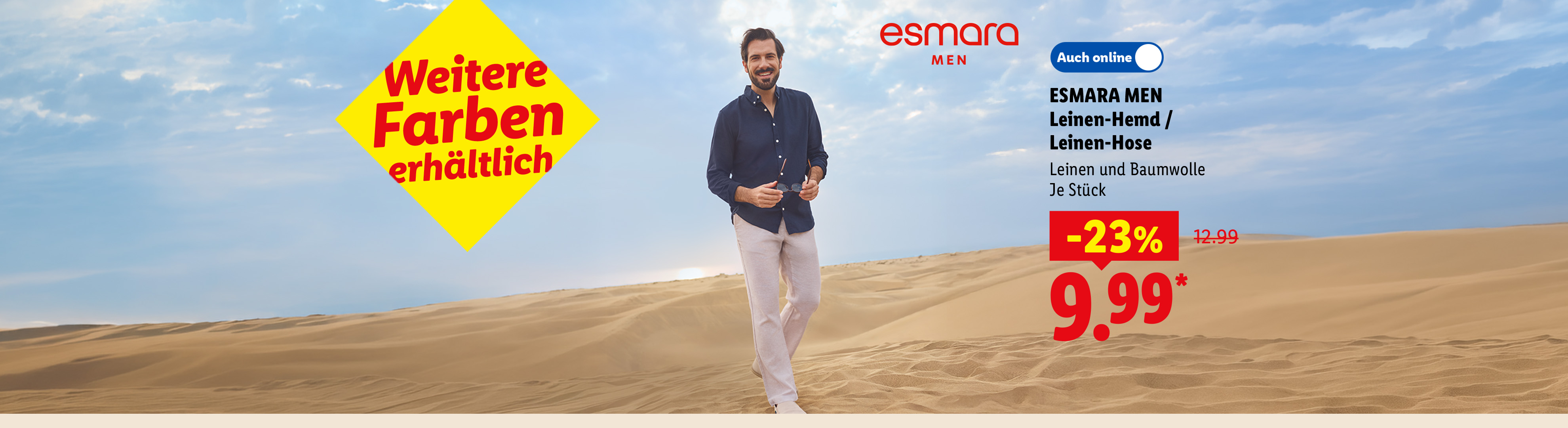 Weitere Größen erhältlich: ESMARA MEN Leinen-Hemd / Leinen-Hose, Leinen und Baumwolle, je Stück -23% günstiger, auch online für 9.99 €*