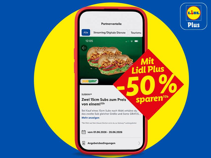 Mit Lidl Plus -50%: Zwei 15cm Subs zum Preis von einem³²ᵇ