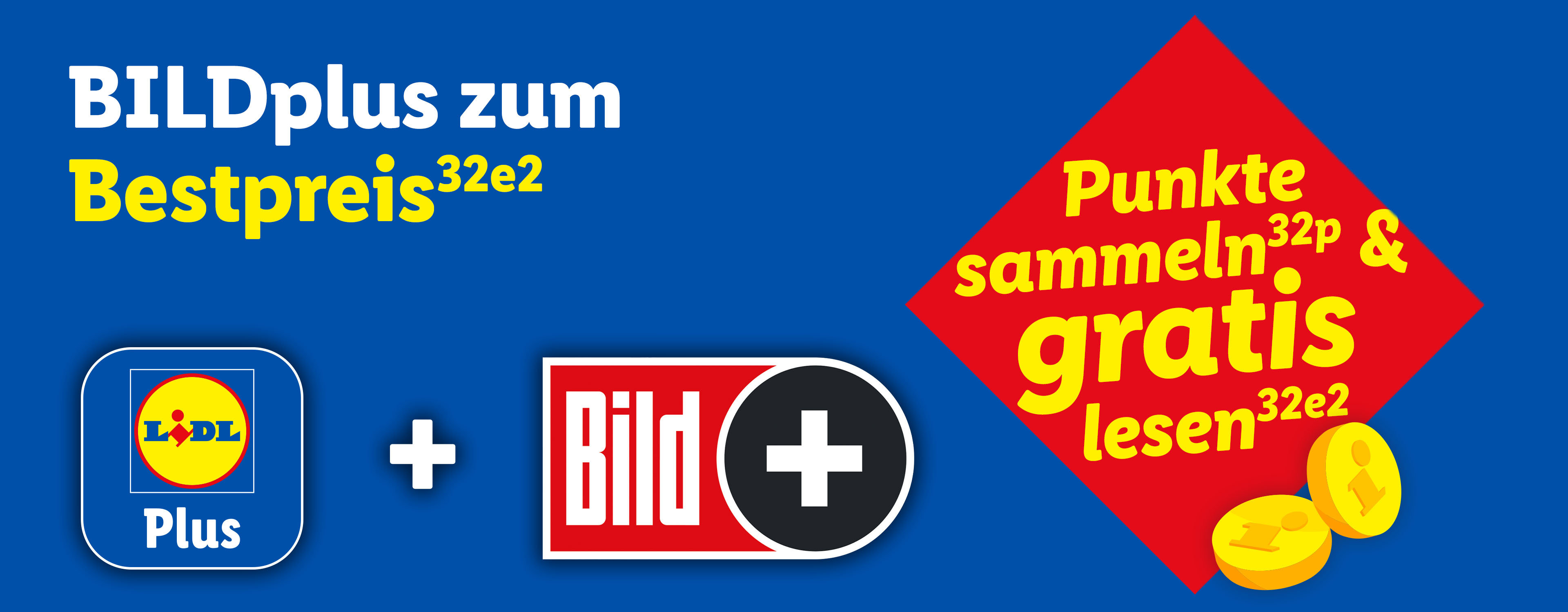 BILDplus zum Bestpreis: Punkte sammeln und gratis lesen mit Lidl Plus.