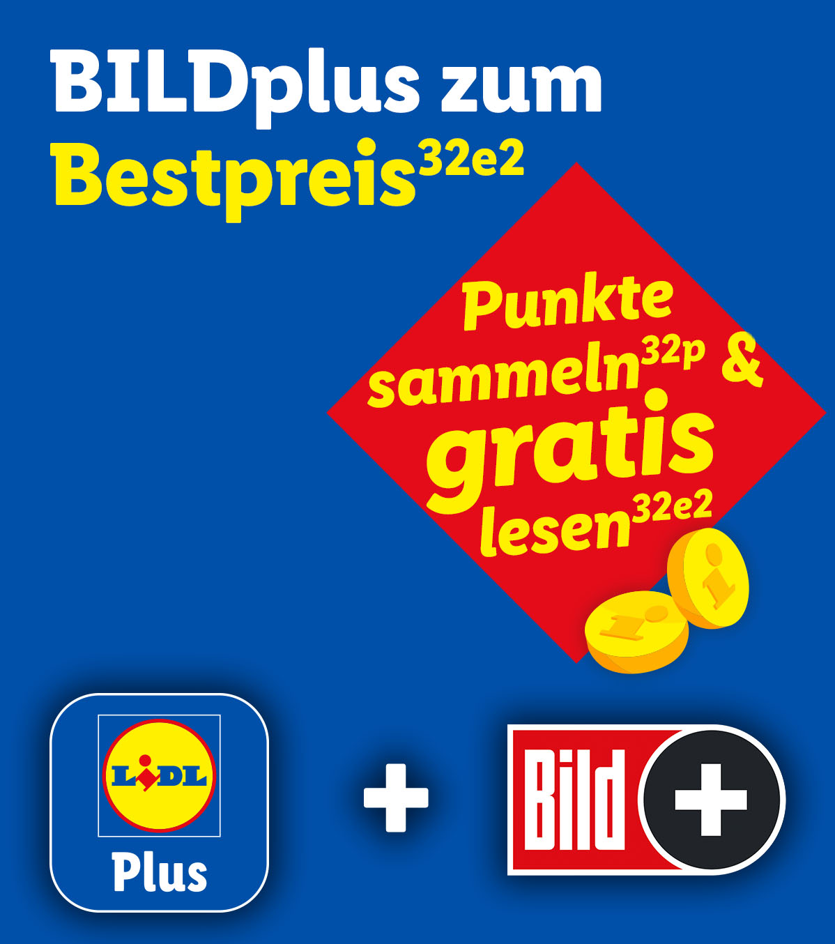 BILDplus zum Bestpreis: Punkte sammeln und gratis lesen mit Lidl Plus.