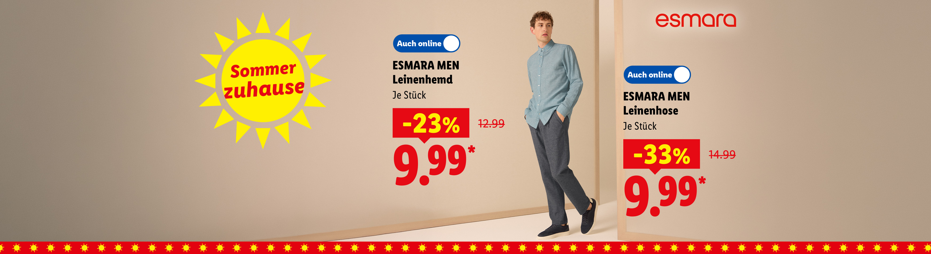 Luftig-leichte Qualität. ESMARA MEN Leinenhemd je Stück -23% günstiger und Leinenhose je Stück -33% günstiger auch online für 9.99 €*.
