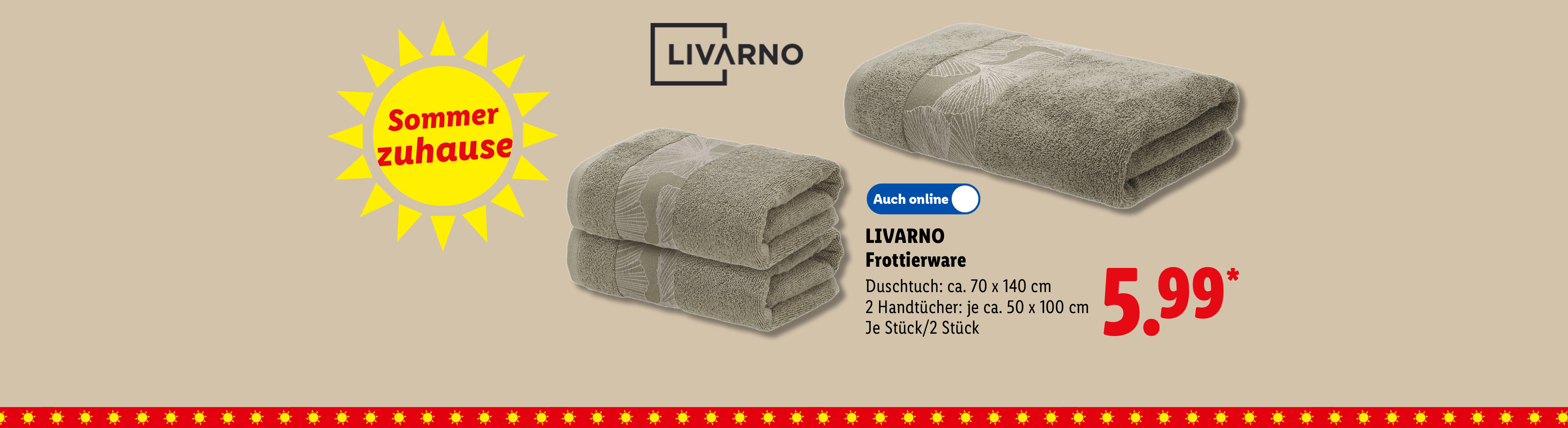Weitere Farben erhältlich: LIVARNO Frottierware, Duschtuch: ca. 70 x 140 cm / 2 Handtücher: je ca. 50 x 100 cm, je Stück/2 Stück Auch online für 5.99 €*.