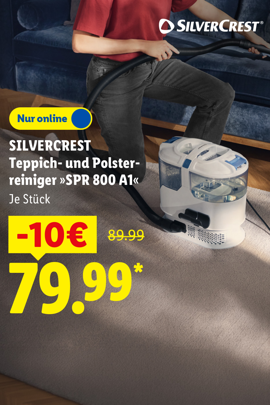 SILVERCREST Teppich- und Polsterreiniger »SPR 800 A1«, je Stück -10€ nur online für 79.99 €*.