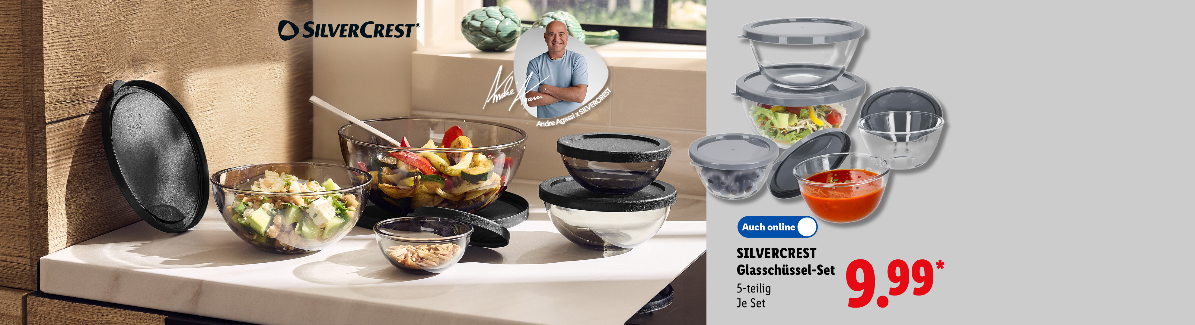 SILVERCREST Glasschüssel-Set, 5-teilig, je Set, in der Filiale und online erhältlich. für 9.99 €*.