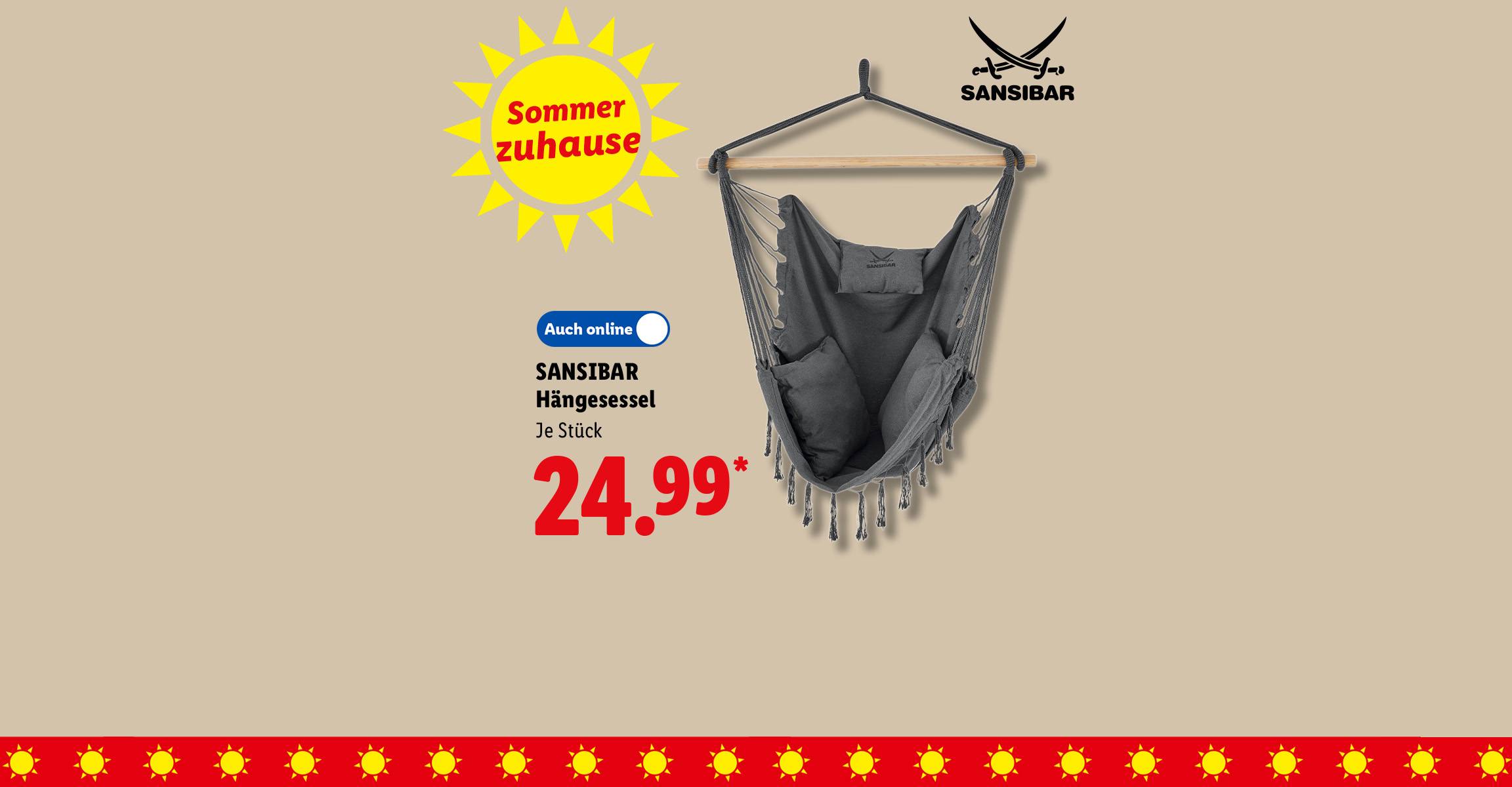 Sommer zuhause: SANSIBAR Hängesessel, je Stück, Auch online für 24.99 €*.