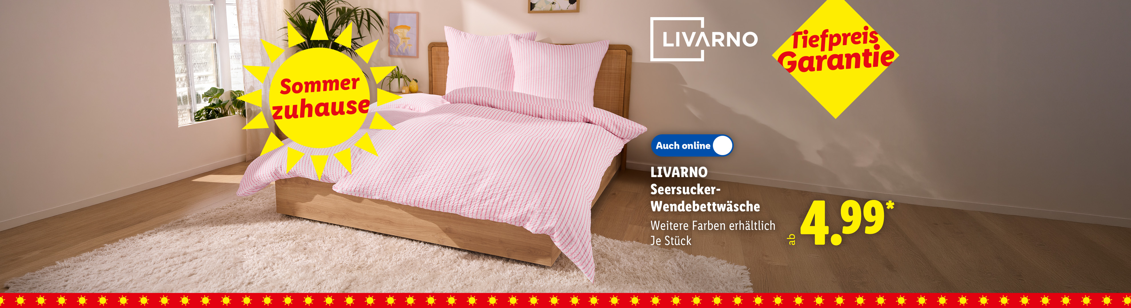 Sommer zuhause, Tiefpreis Garantie: LIVARNO Seersucker-Wendebettwäsche, Weitere Farben erhältlich, je Stück, in der Filiale und online erhältlich ab 4.99 €*.