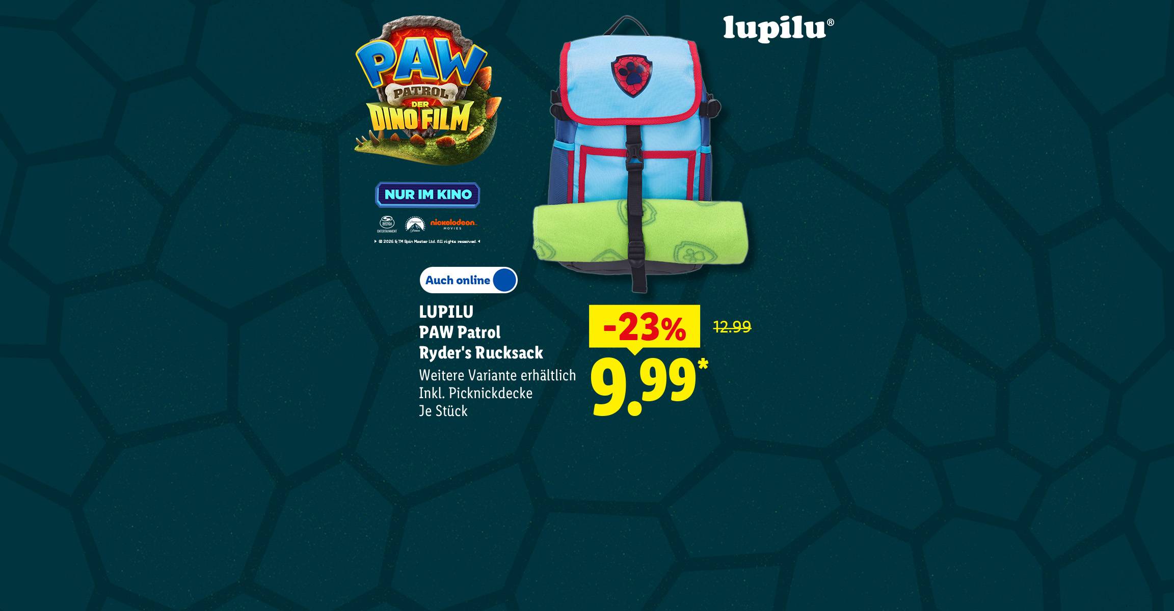 PAW PATROL DINO FILM NUR IM KINO. Weitere Variante erhältlich: LUPILU PAW Patrol Ryder's Rucksack, Inkl. Picknickdecke , je Stück -23% günstiger in der Filiale und online erhältlich für 9.99 €*.