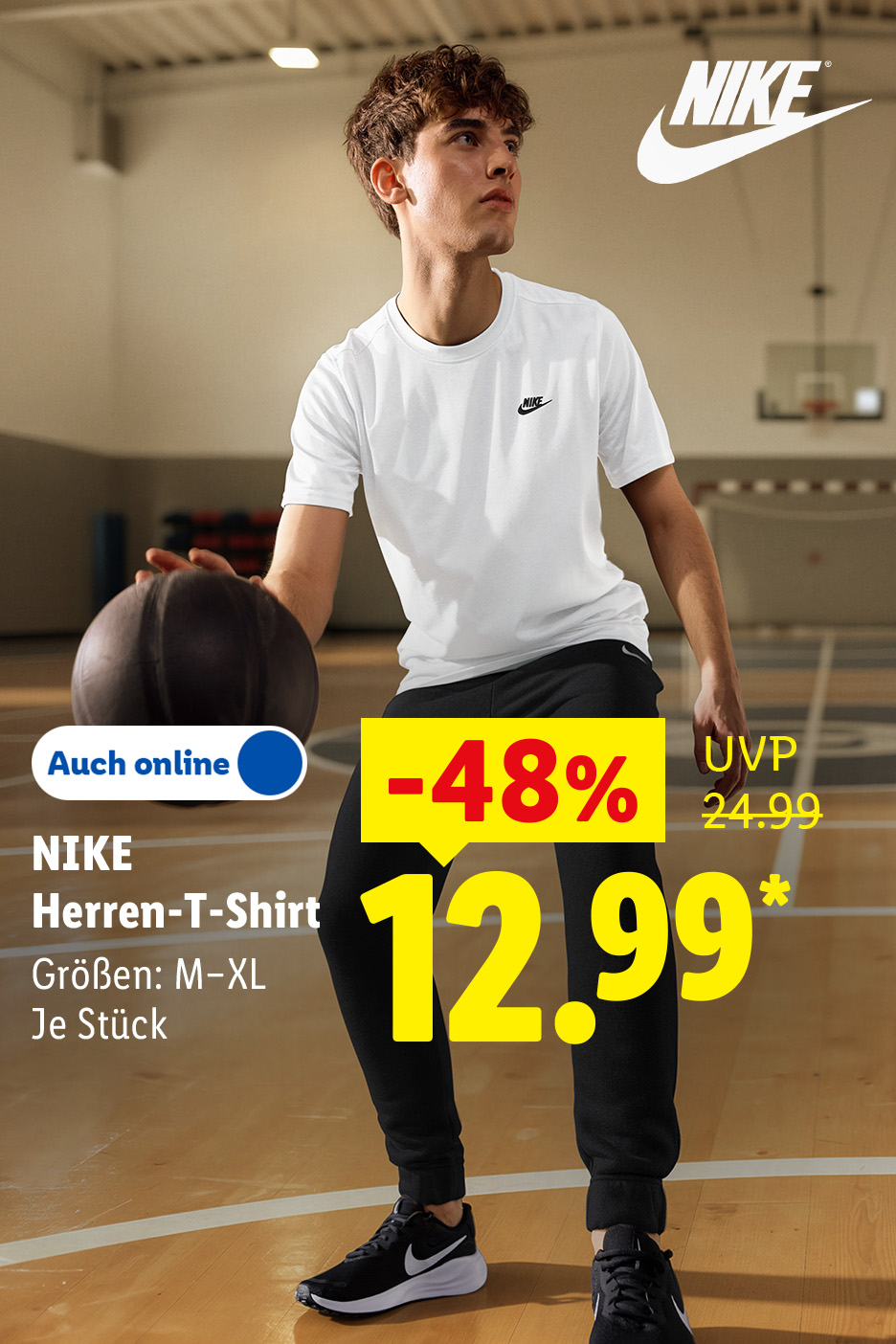 NIKE Herren-T-Shirt, Größen: M–XL, je Stück auch online -48% günstiger für 12.99 €*.