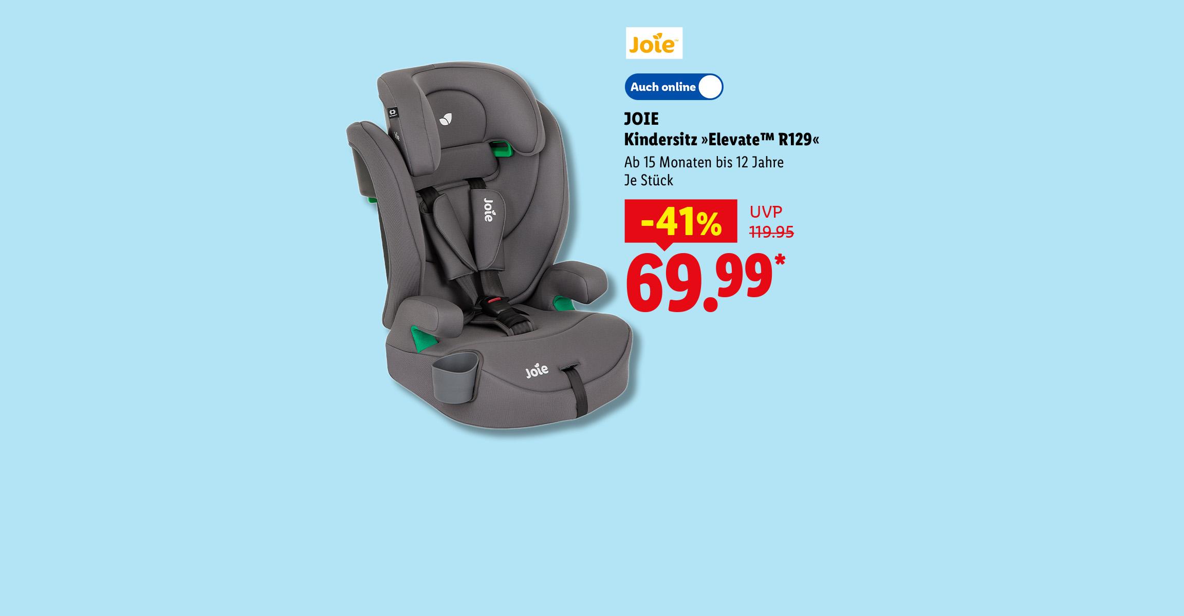 JOIE Kindersitz »Elevate™ R129«, Ab 15 Monaten bis 12 Jahre, je Stück -41% Rabatt, in der Filiale und online erhältlich für 69.99 €*.