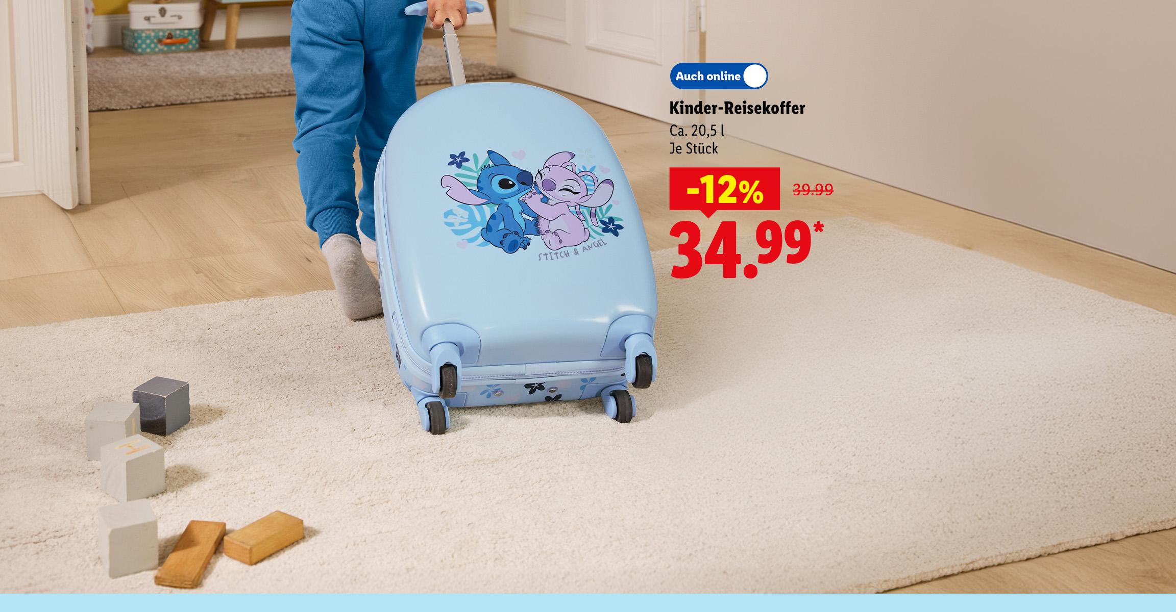 AI-generiert: Kinder-Reisekoffer, Ca. 20,5 l, je Stück -12% günstiger, Auch online für 34.99 €*. AI-generated.