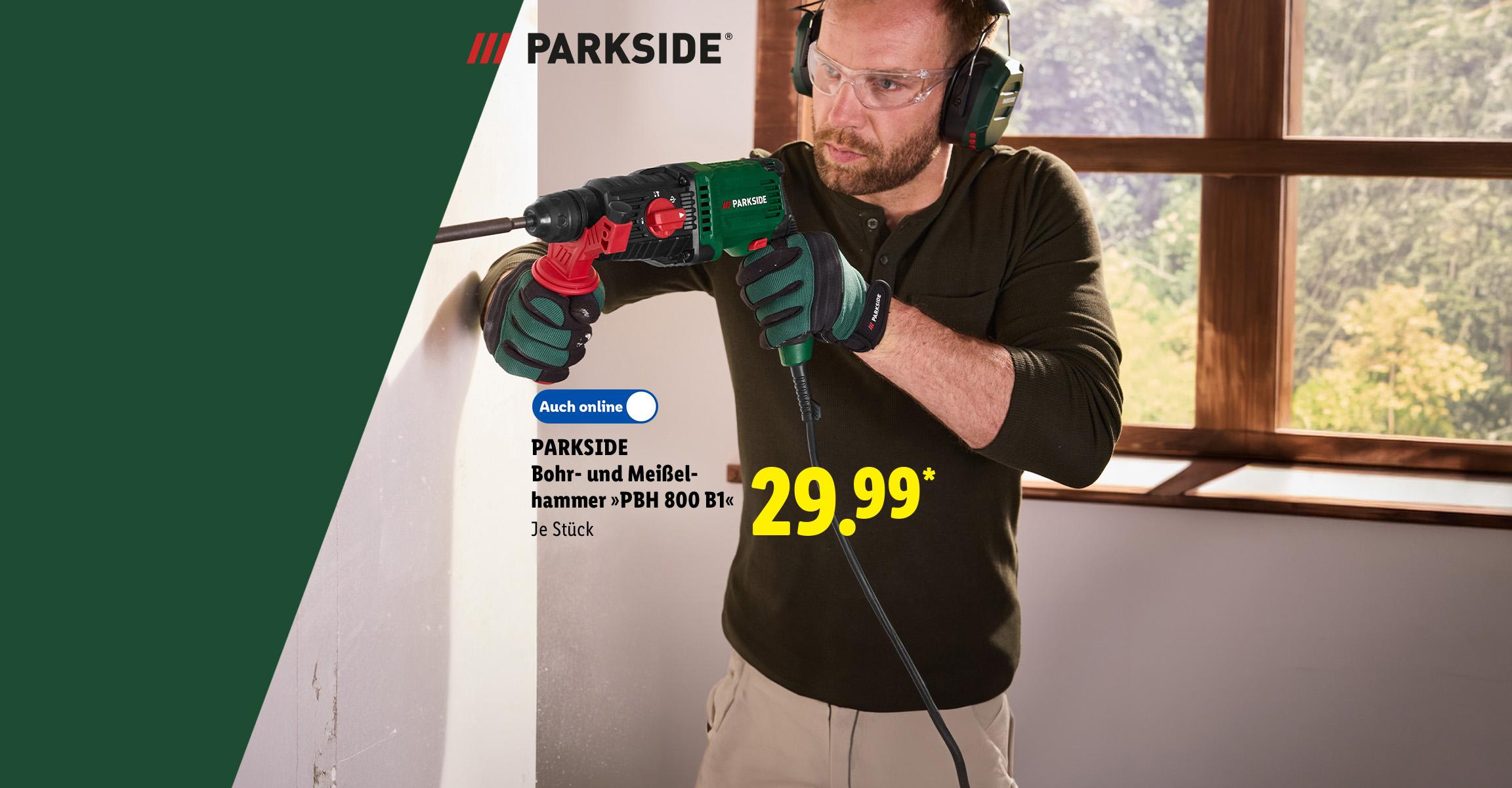 AI-generiert: PARKSIDE Bohr- und Meißelhammer »PBH 800 B1«, je Stück, Auch online für 29.99 €*. AI-generated.