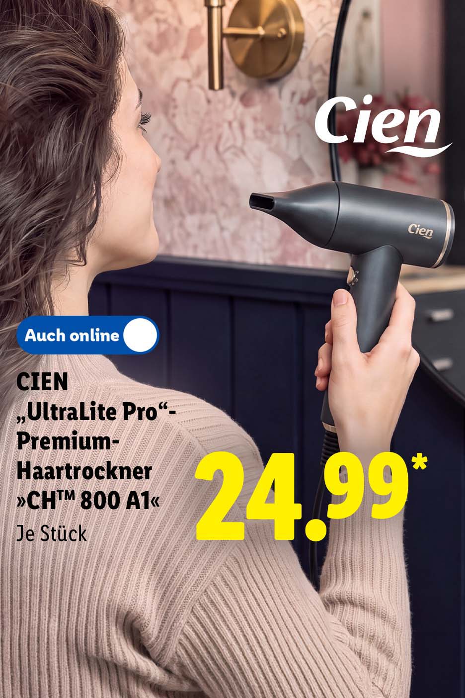 AI-generiert: CIEN „UltraLite Pro“-Premium-Haartrockner »CH™ 800 A1«, Je Stück, Auch online für 24.99 €*. AI-generated.