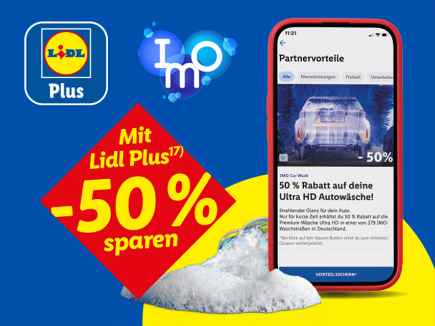 Lidl Plus & Imo Wash. Mit Lidl Plus (17) -50% sparen.