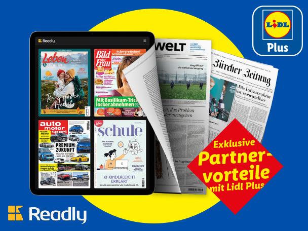 Readly. Exklusive Partnervorteile mit Lidl Plus.