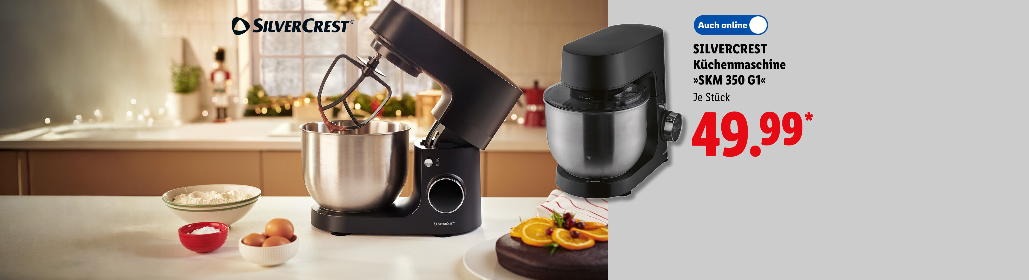 AI-generiert: SILVERCREST Küchenmaschine »SKM 350 G1«, Je Stück, Auch online für 49.99 €*. AI-generated.