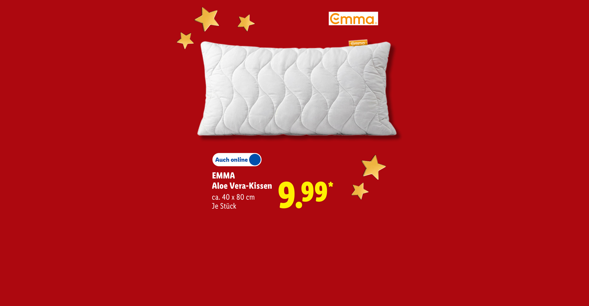 EMMA Aloe Vera-Kissen, ca. 40 x 80 cm, je Stück, auch online für 9.99 €*.