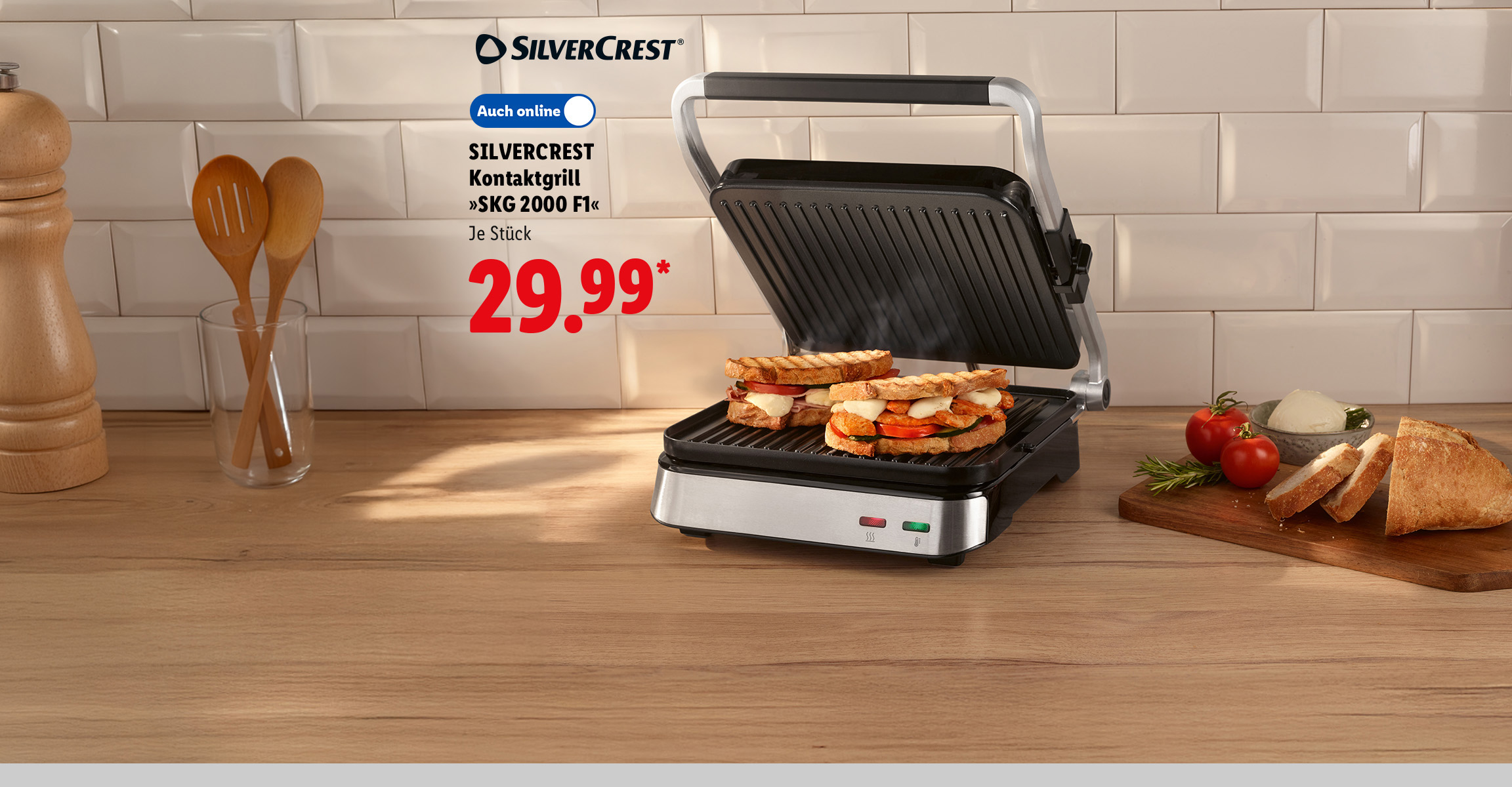 AI-generiert: SILVERCREST Kontaktgrill »SKG 2000 F1«, je Stück für 29.99 €*.