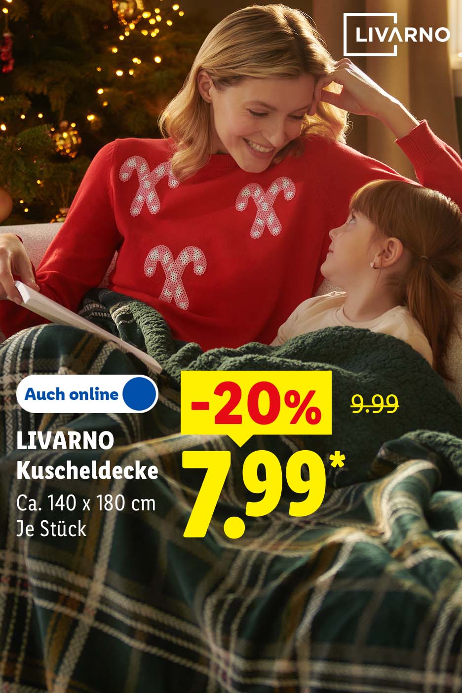 LIVARNO Kuscheldecke, Ca. 140 x 180 cm, Je Stück -20% günstiger, Auch online für 7.99 €*