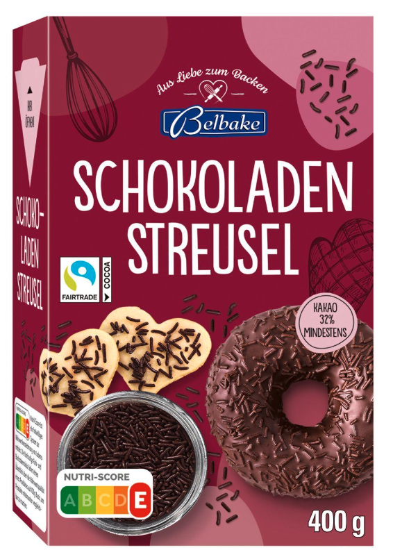 Belbake Schokoladenstreusel (mindestens 32% Kakao), 400g
