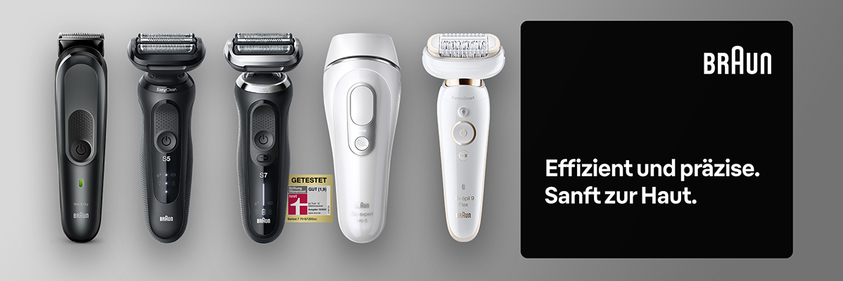 Braun Series 5 & 7 Rasierer, Braun Silk-expert Pro 5 Epilierer.