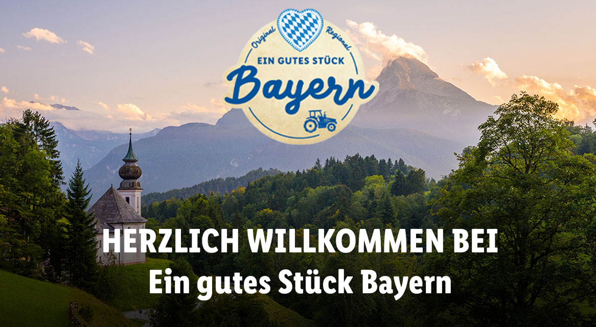 Bayern: Landschaft, Kirche, Berge.