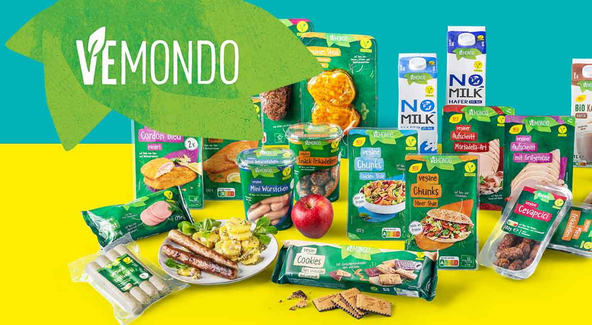 Vémondo Pflanzenprodukte: Milch, Würste, Aufschnitt, Snacks.