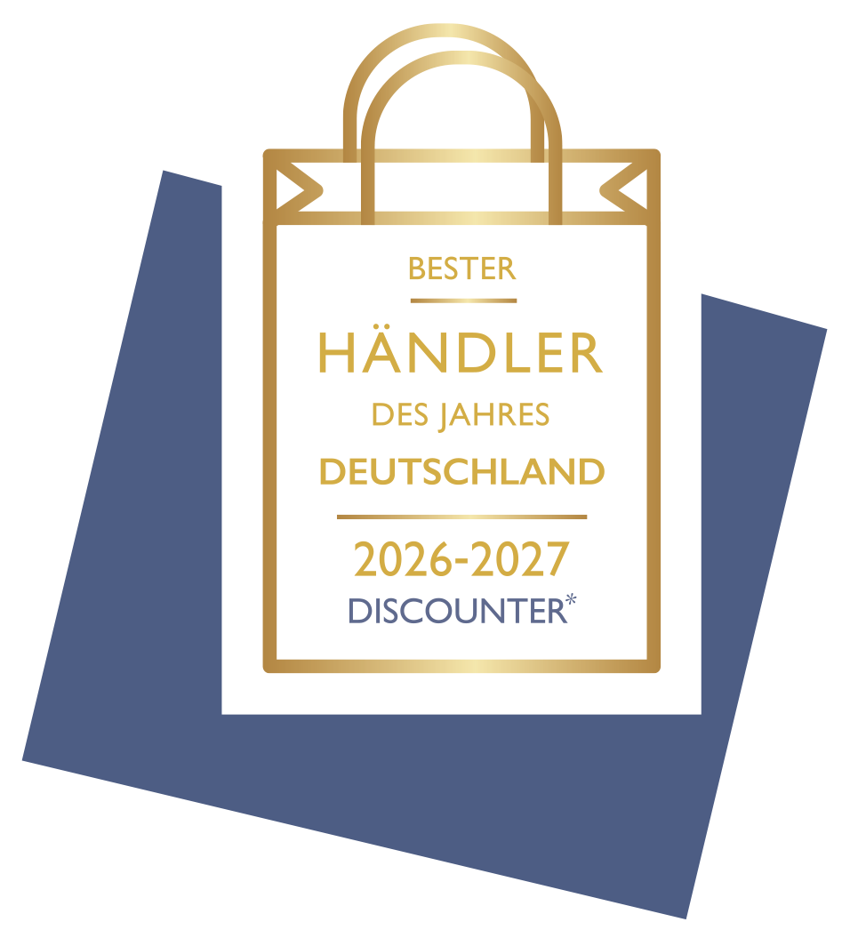 „Bester Händler des Jahres 2026–2027“ in der Kategorie Discounter.