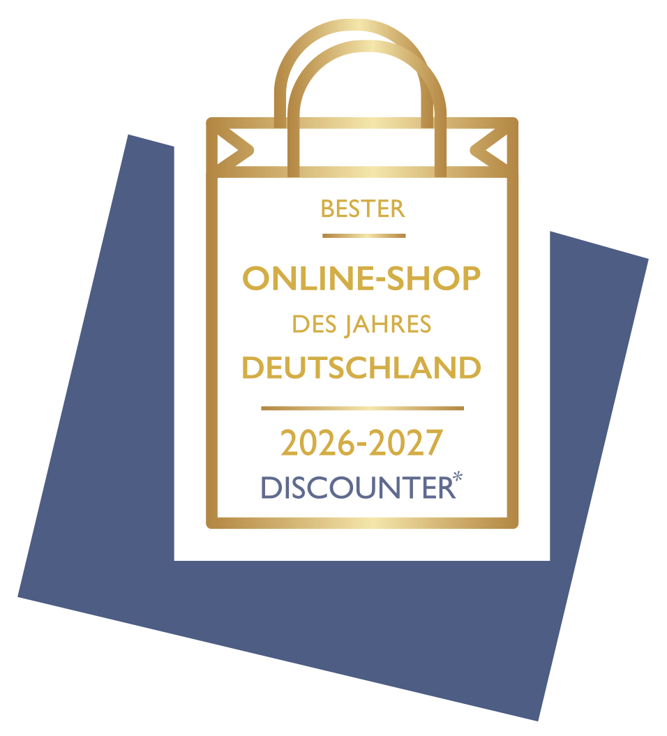 „Bester Online-Shop des Jahres 2026–2027“ in der Kategorie Discounter.