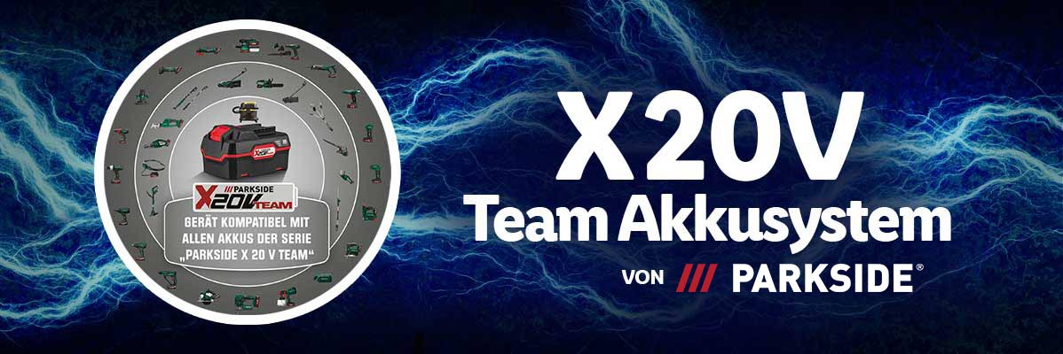 Parkside X20V Team Akkusystem: vielseitiges Werkzeug.