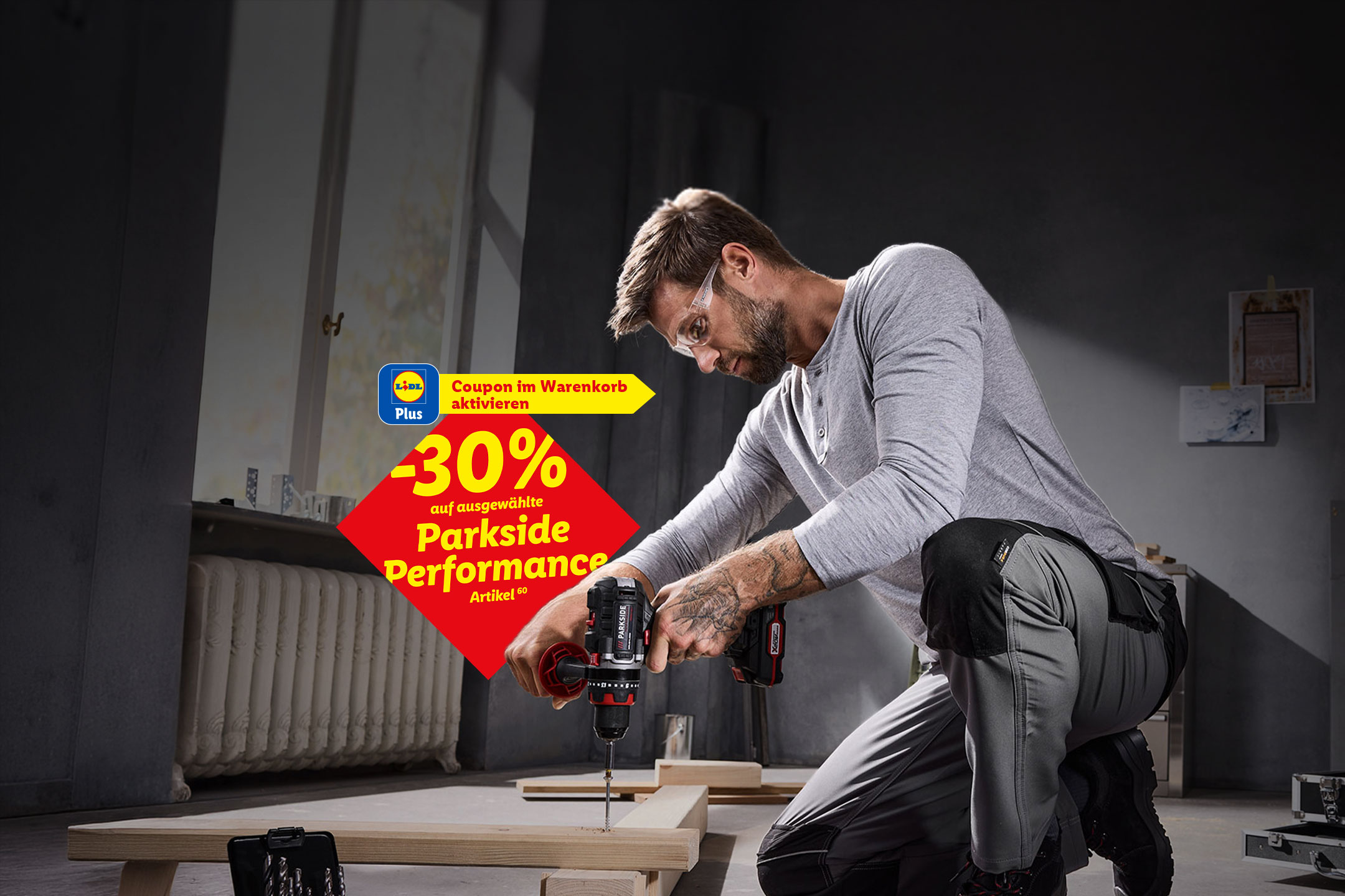 -30% auf ausgewählte Parkside Performance Artikel (Hochzahl 60). Lidl Plus Coupon im Warenkorb aktivieren. Sofort kaufen.