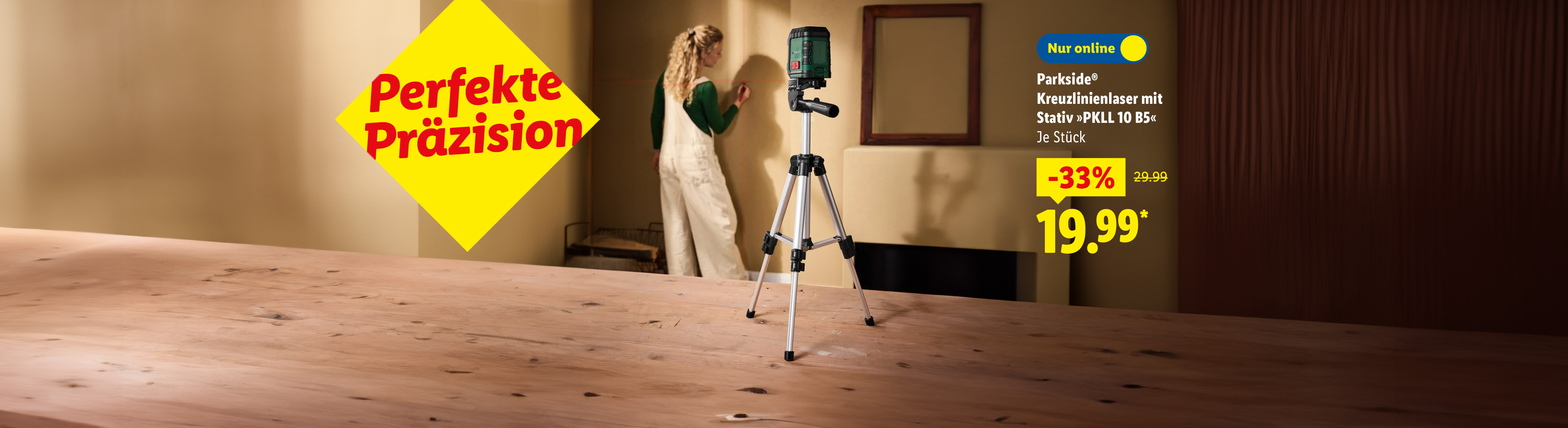 Parkside® Kreuzlinienlaser mit Stativ »PKLL 10 B5«, je Stück -33 % günstiger nur online für 19.99€*.