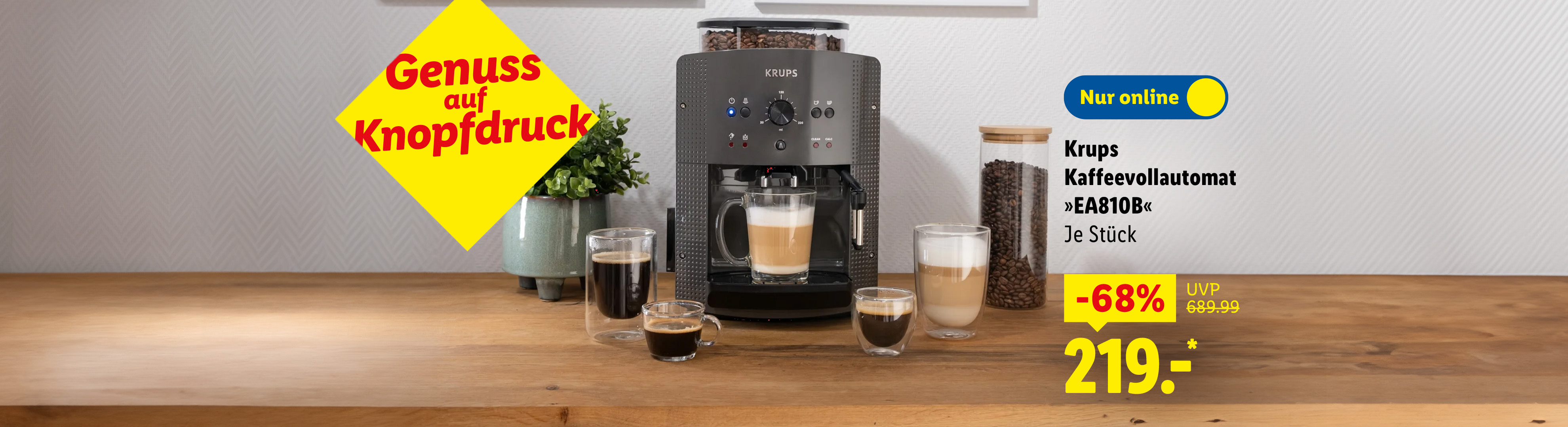 Krups Kaffeevollautomat »EA810B«, je Stück -68% günstiger nur online für 219.00€*. Sofort kaufen.