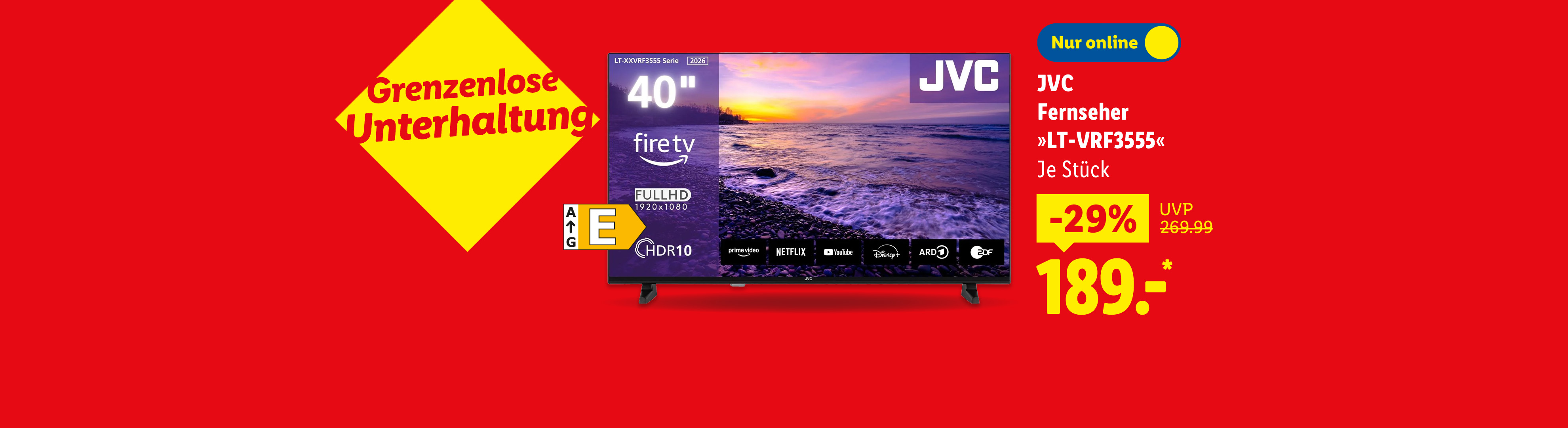 JVC Fernseher »LT-VRF3555«, je Stück -30% günstiger nur online für 189.00€*