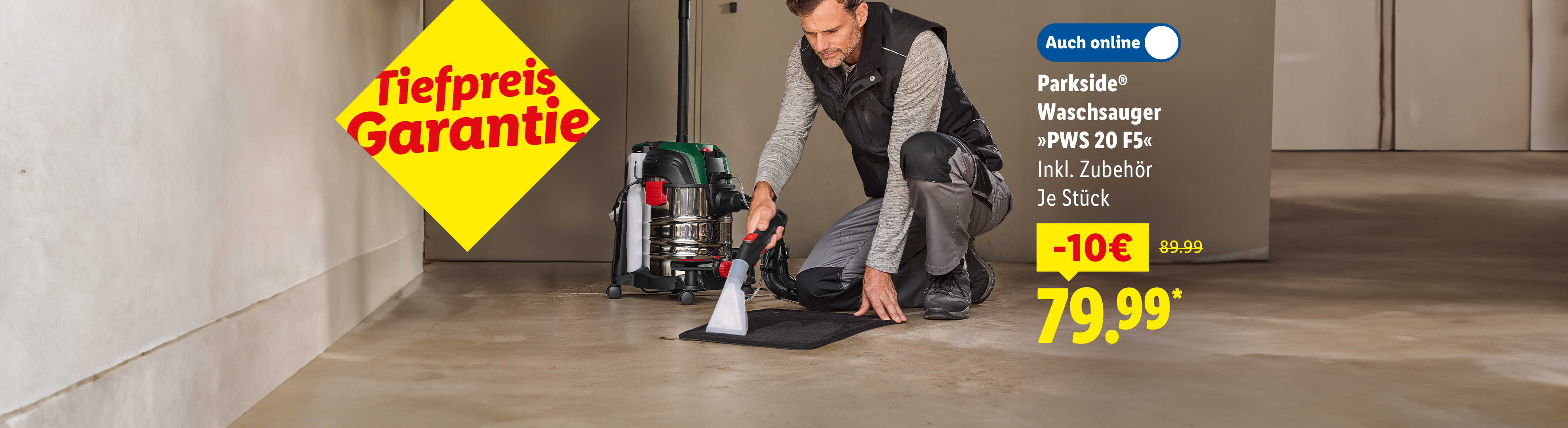 Tiefpreis Garantie: Parkside® Waschsauger »PWS 20 F5« inkl. Zubehör, je Stück -20% günstiger auch online für 79.99€*