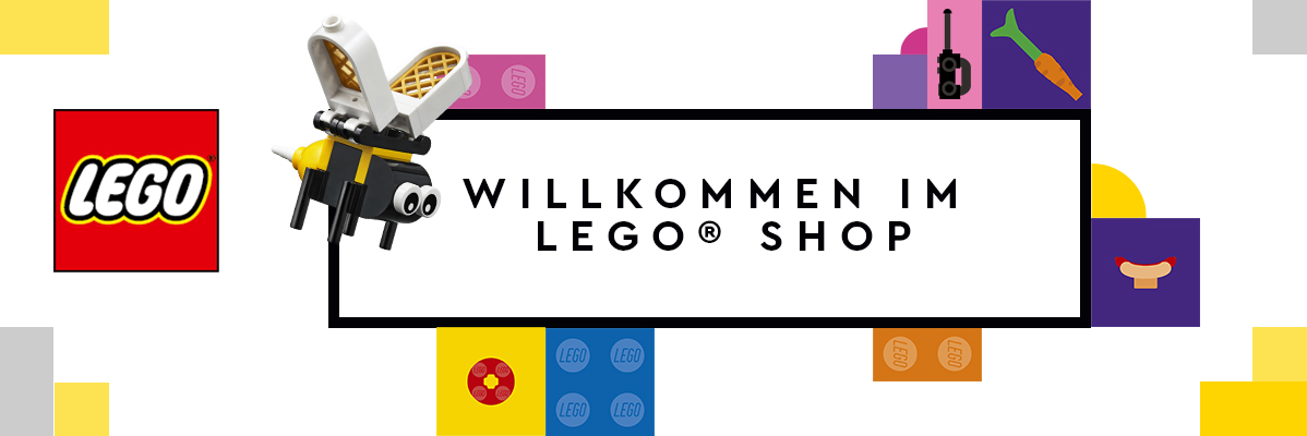 LEGO Produkte, inklusive einer Biene, im LEGO Shop.