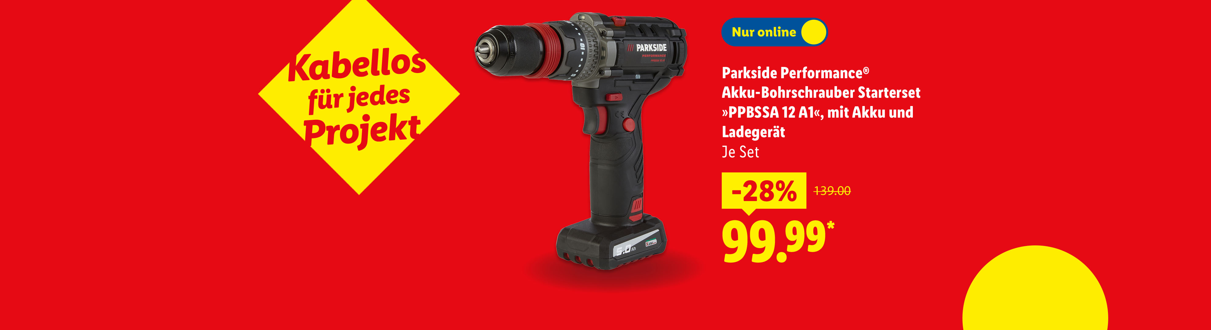 Parkside Performance Akku-Bohrschrauber Starterset mit Akku und Ladegerät