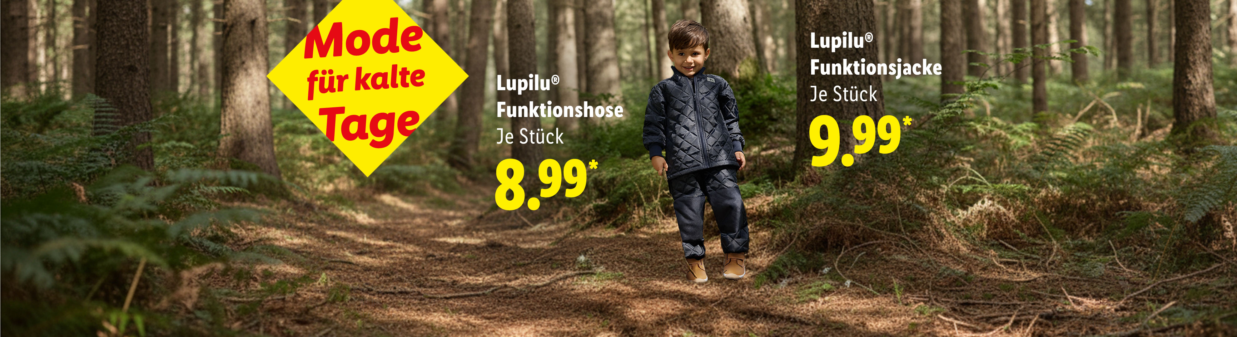 Lupilu Funktionshose und Funktionsjacke für kalte Tage im Wald