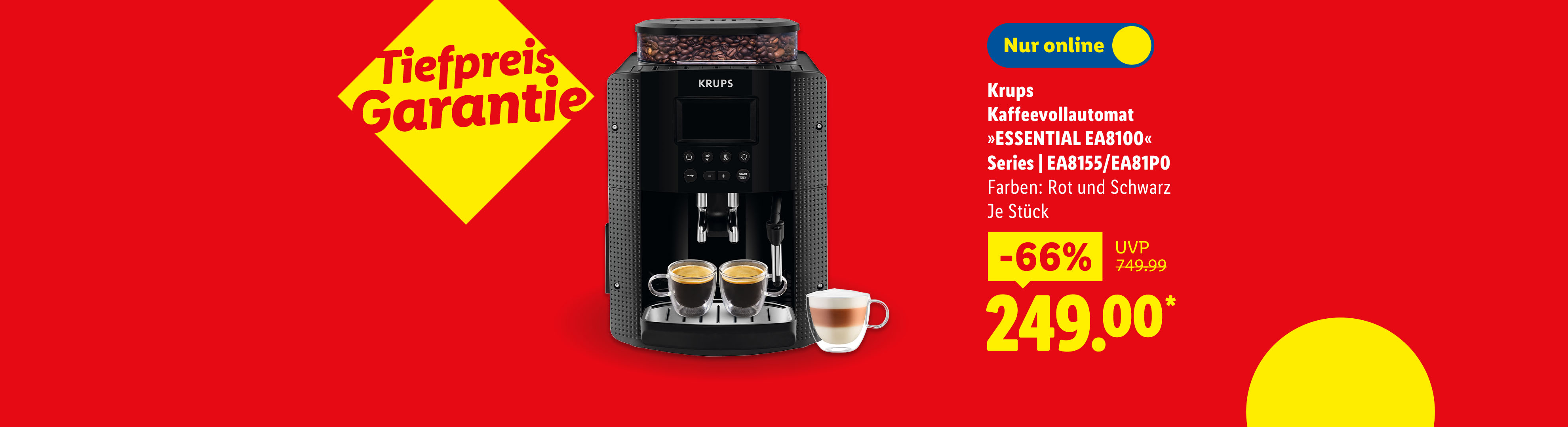 Krups Kaffeevollautomat Essential EA8100 mit Tiefpreisgarantie, online erhältlich für 249,00€