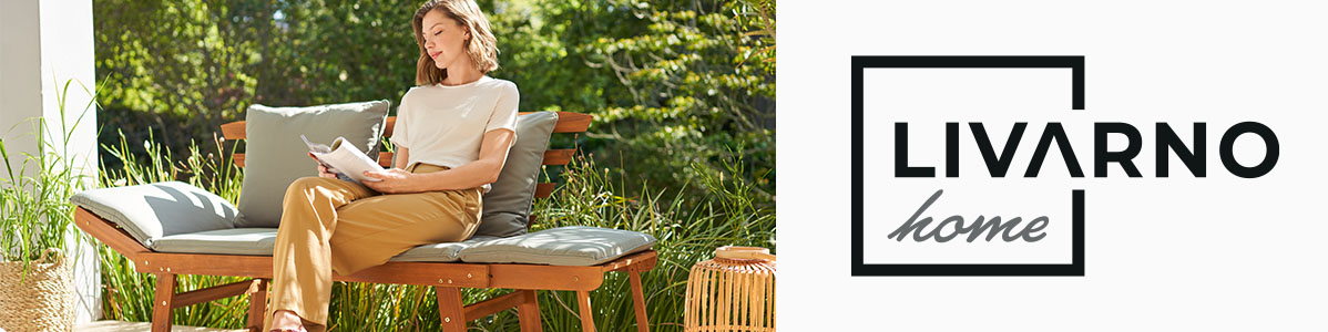 Livarno Home Gartenbank mit Kissen.