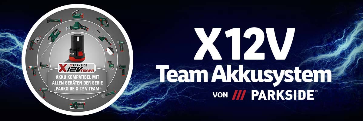 Parkside X12V Team Akkusystem: vielseitige Akkugeräte.