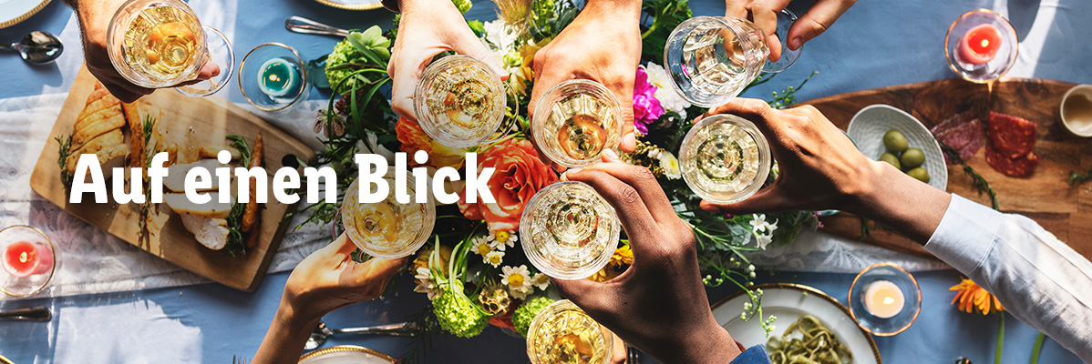 Wein und festliches Essen.