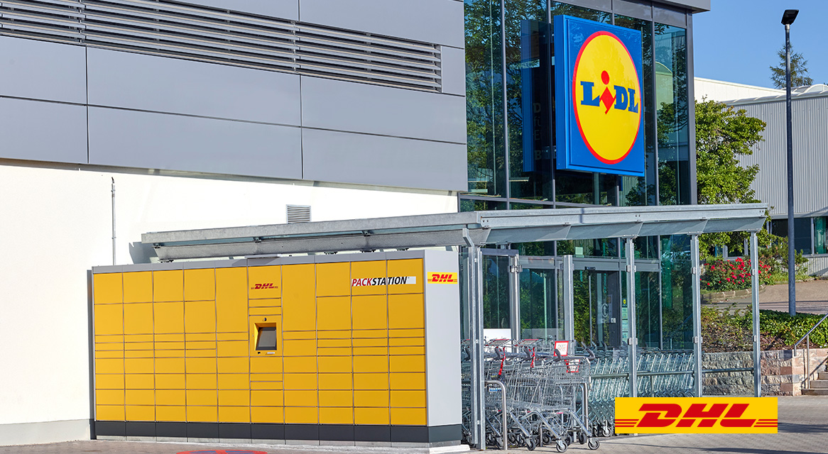 DHL Packstation vor Lidl.
